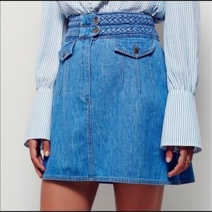 free people denim skirt